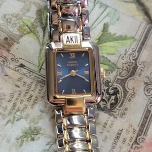 Vintage Watches Anne Klein II Quartz Navy Dial Two Tone Womens Dress Watch